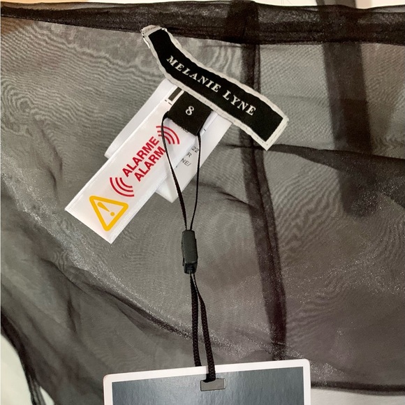 Transparent cute black top Mélanie Lyne Size 8 - Picture 4 of 7